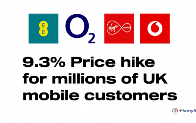 EE, Vodafone, O2 and other mobile providers increase prices by up to 9.3%