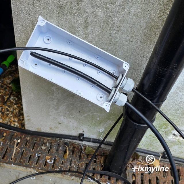 Today we extended our client’s home broadband connection to a garden office over 70 metres away from the main house.

Due to the cable route and the potential risk of wildlife damage, we installed steel wire armoured cable between the two buildings, providing a stronger and more resilient external connection.

The external Cat6 from the house was brought into a waterproof breakout box, where it was converted over to steel wire armoured cable for the longer exposed run to the garden office. This gives the installation a clean transition point while adding extra mechanical protection where the cable is more vulnerable outdoors.

The cable was terminated neatly into a data socket inside the garden office, then connected directly to a wireless access point to provide reliable Wi-Fi coverage.

With poor mobile signal in the area, the aim was to make sure all office functions could run smoothly, including broadband, Wi-Fi calling, emails, video calls and general day-to-day work.

The client now has their full 500 Mbps home broadband available in the garden office, allowing them to move properly from working in a bedroom to working in a dedicated office space.

Reliable broadband. Professional cabling. Proper garden office connectivity.

#Fixmyline #GardenOfficeWiFi #GardenOfficeBroadband #DataCabling #Cat6Installation ArmouredCable WiFiInstallation KentBusiness HomeOfficeSetup BroadbandInstallation WiFiCalling OutbuildingWiFi KentWiFi ProfessionalWiFi ExternalCabling